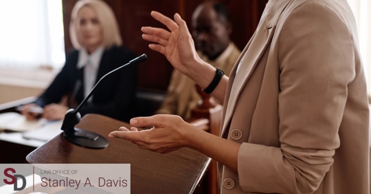 witness talking at court