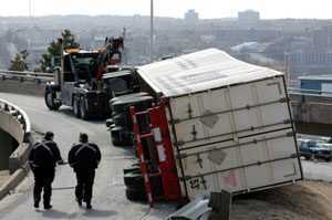 Photo of a truck accident